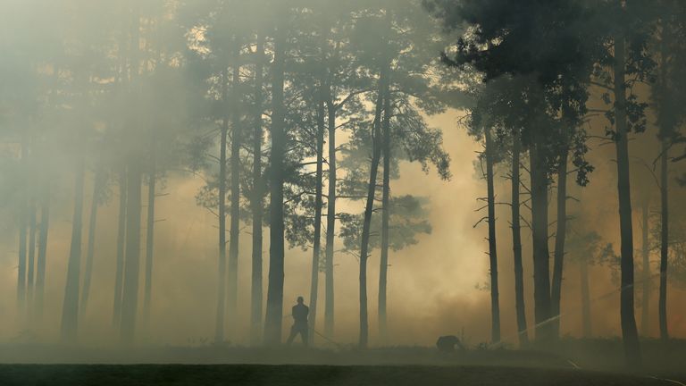 English golfer Felicity Johnson tells Sky Sports News she was 'pretty scared' about the major fire at Wentworth that broke out during her round at the Rose Ladies Grand Final