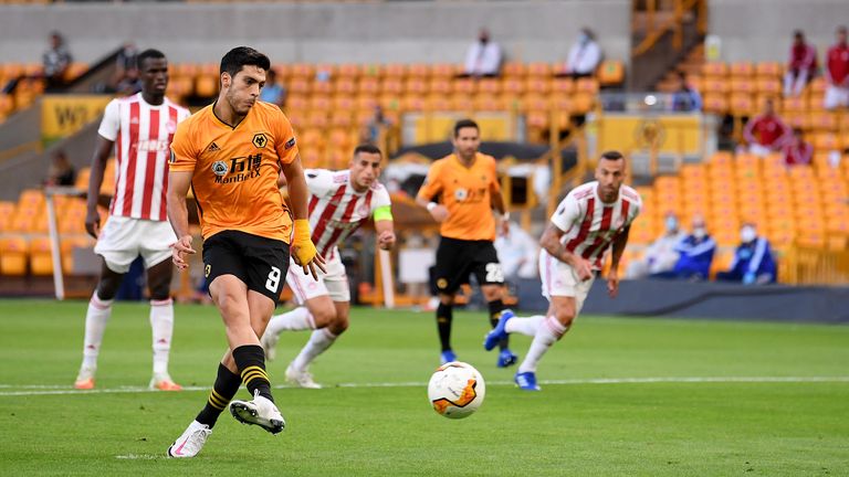 Raul Jimenez slotted his 27th goal of the season home from the penalty spot