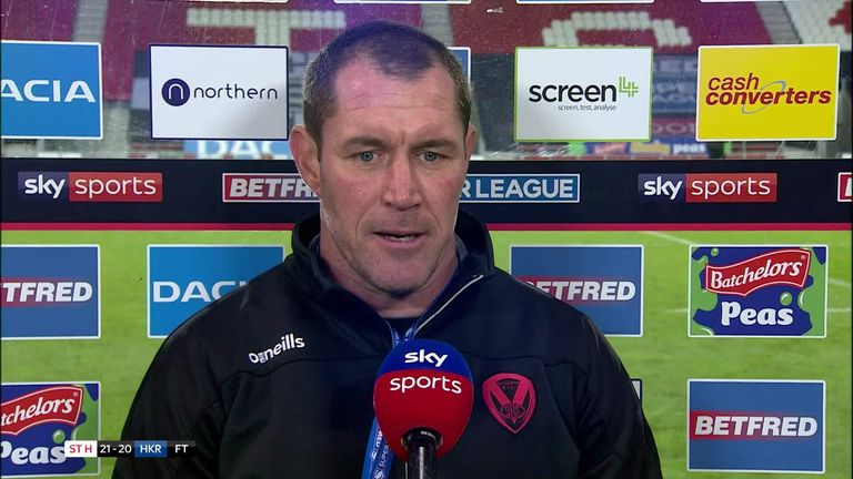 St Helens head coach Kristian Woolf felt his side were below their best as they edged out Hull KR 21-20 in Super League.