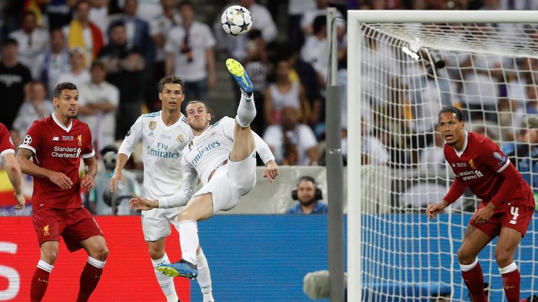 Bale scored a memorable goal for Real in the 2018 Champions League final against Liverpool