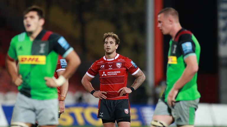 A frustrated Danny Cipriani looks on during the game