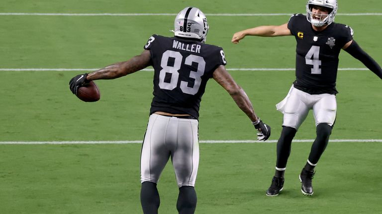 Darren Waller adding a touchdown and 103 yards to his growing reputation on a big night for the Las Vegas Raiders