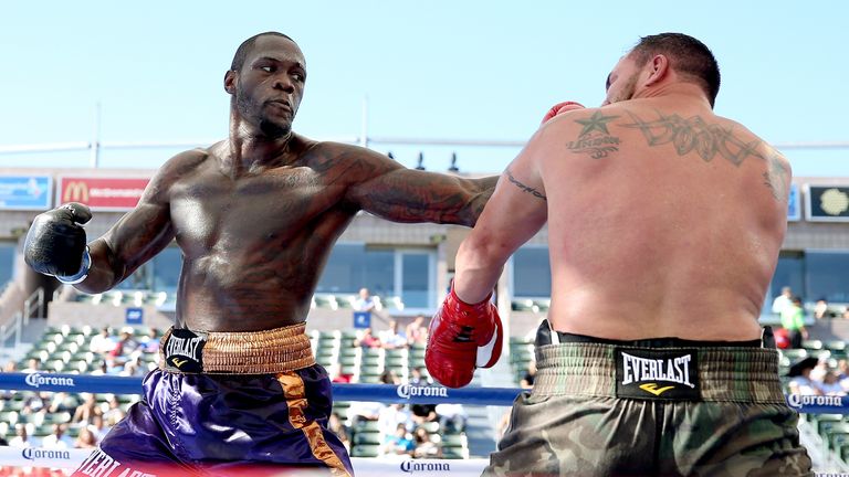 Gavern retired on his stool after four rounds with Wilder