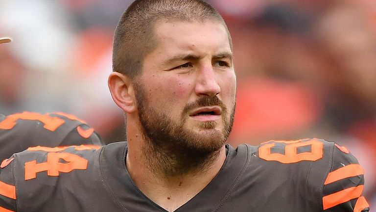 JC Tretter plays center for the Cleveland Browns