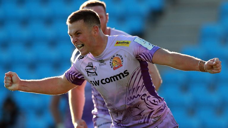 Joe Simmonds scored one of four tries as Exeter made their first-ever Champions Cup final, having beaten Toulouse 