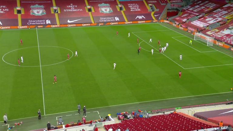 Roberto Firmino breaks free and sees his shot is blocked but leads to corner