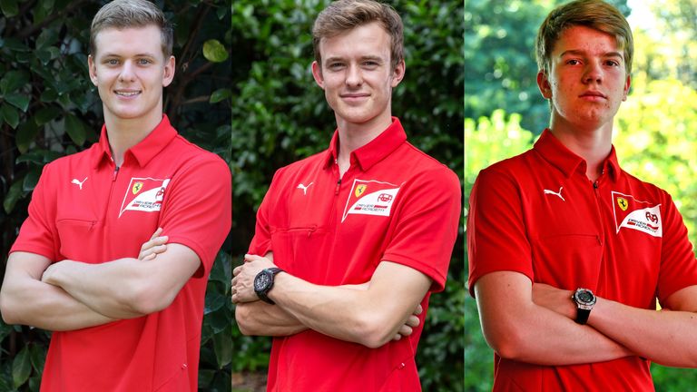 Ferrari young drivers Mick Schumacher, Callum Ilott and Robert Shwartzman