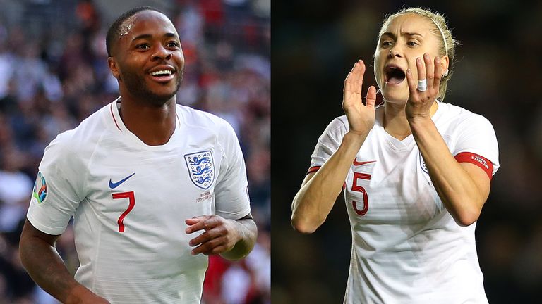 Raheem Sterling and Steph Houghton have been paid equally in 2020 when representing England