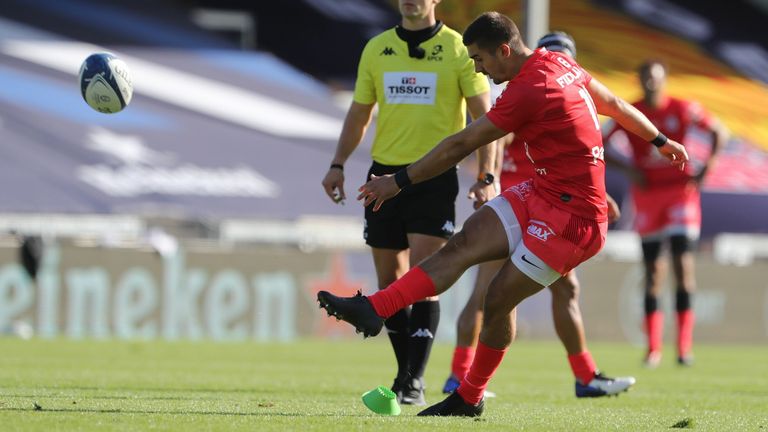 Thomas Ramos kicked the first points of the day at Sandy Park with Toulouse on top early