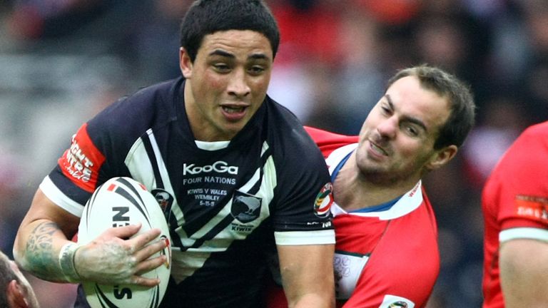 Watson gets to grips with New Zealand's Kevin Locke for Wales at Wembley in 2011