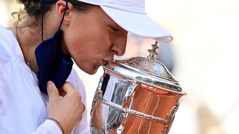 Poland's Iga Swiatek won her maiden Grand Slam title at Roland Garros