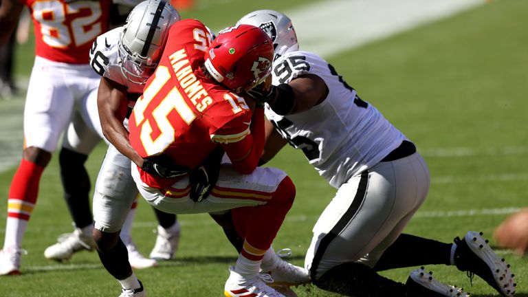 The Raiders defense managed to slow down Patrick Mahomes just enough