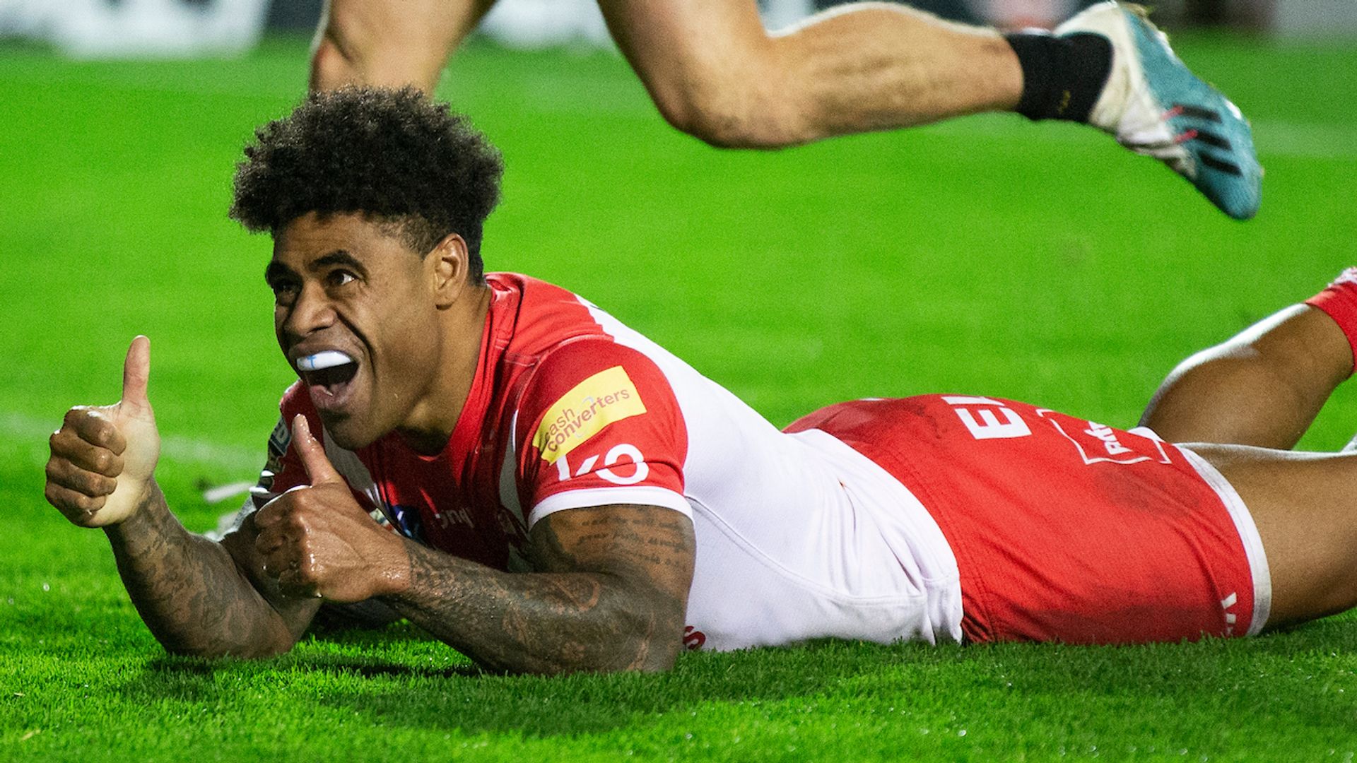Saints destroy ill-disciplined Catalans to make final
