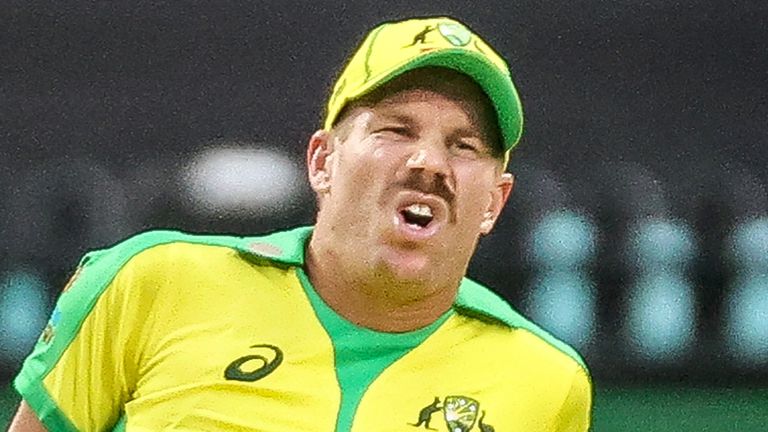David Warner scored 83 in Australia's innings but later hobbled off after injuring himself in the field