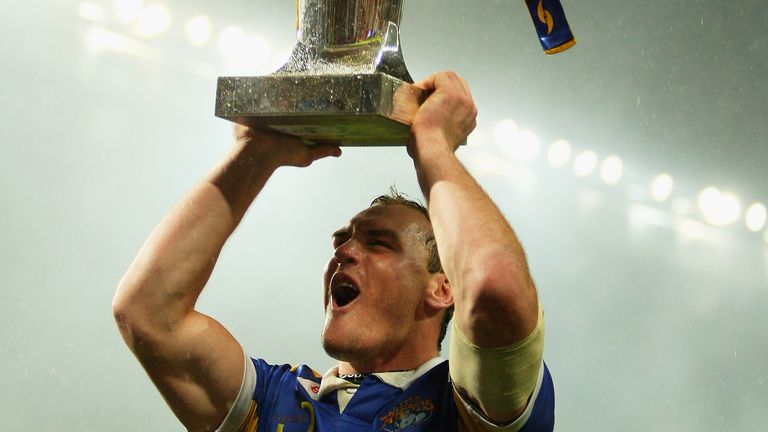 The forward celebrates after Leeds Rhinos' Super League Grand Final win over St Helens in 2008