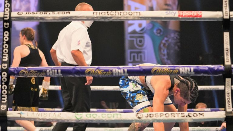 Gutiérrez hit the canvas just before the bell in the fourth round