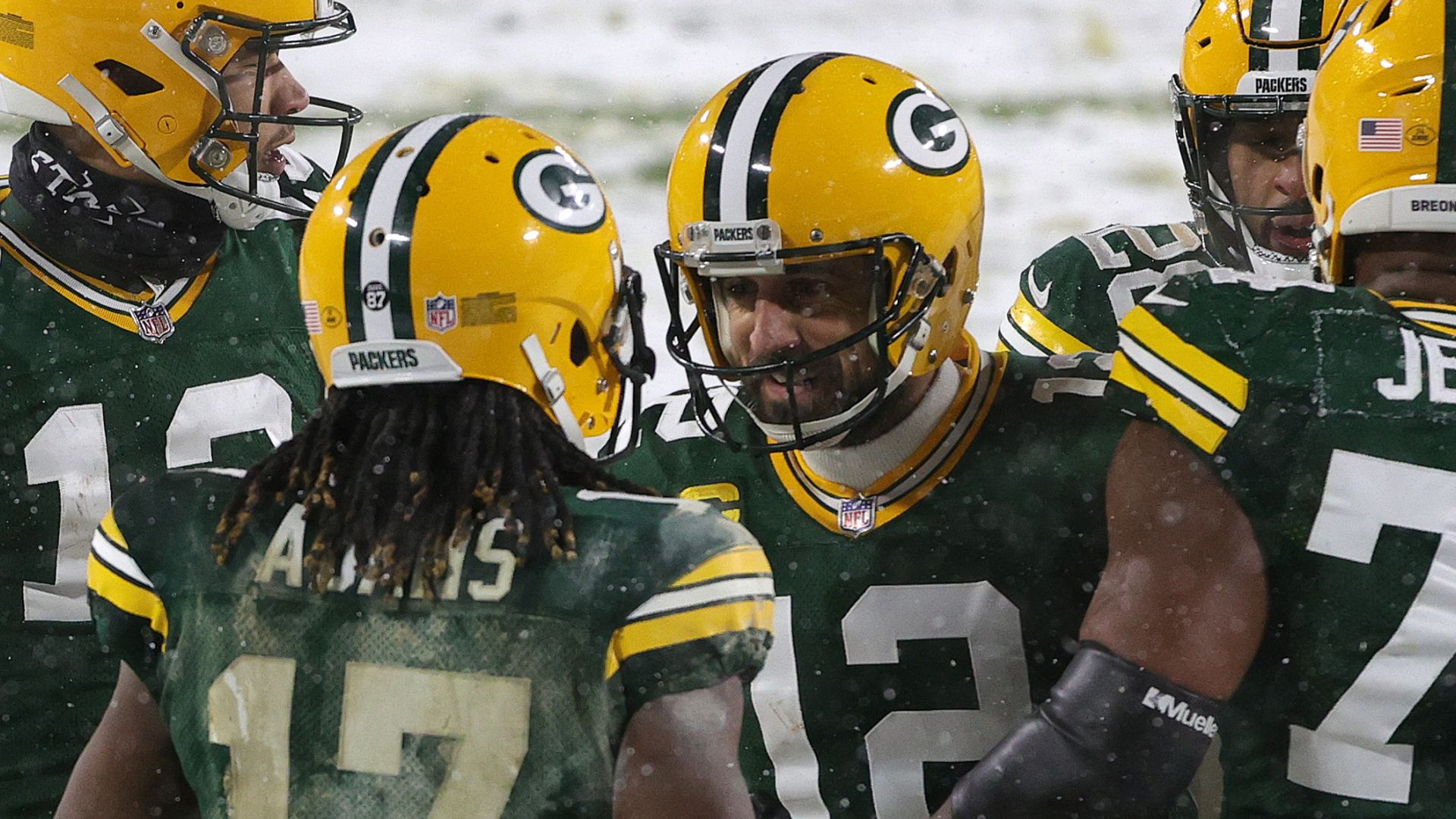 Rodgers and Adams put on a show in the snow