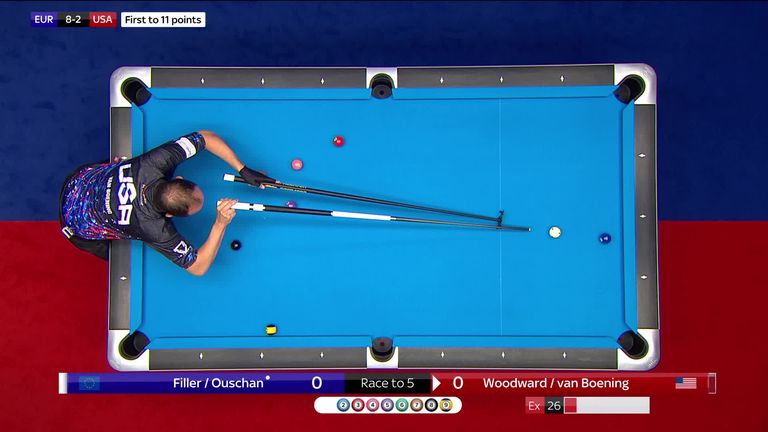 Shane Van Boening opened the night with this stunning 2-9 combination shot. Did he mean it?