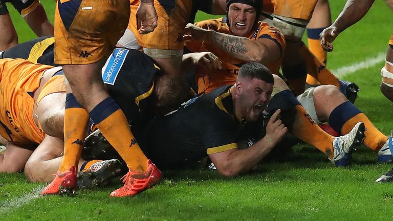 Alfie Barbeary scored twice in Wasps' victory at the Ricoh Arena