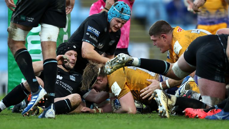 Jonny Gray notched Exeter's second try from close range, agasint his former club 