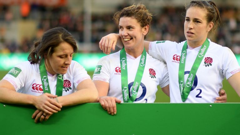 Daley-Mclean played alongside Sarah Hunter (middle) and Scarratt (right) for a number of years at the pinnacle of the sport 