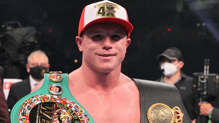 Canelo unified the WBC and WBA super-middleweight belts 