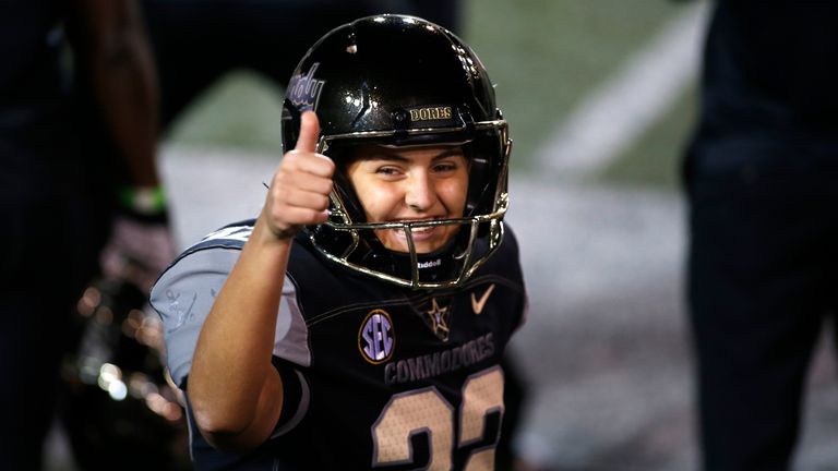 Vanderbilt Commodores place kicker Sarah Fuller became the first female to score a point in a Power 5 college football game