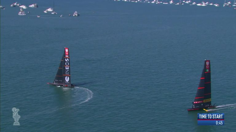 INEOS TEAM UK lost both races on the opening day of the PRADA Cup Final 