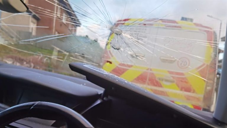 Glasgow Rocks said the windscreen of the players' car was smashed by a hammer (Credit: Glasgow Rocks)