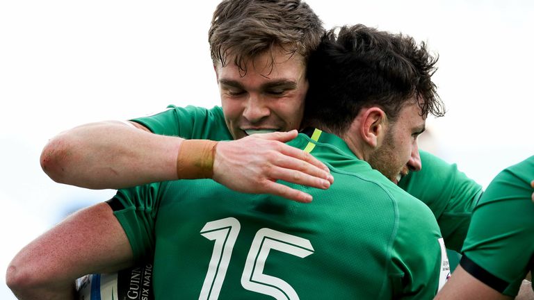 Garry Ringrose and Hugo Keenan were among the try scorers as Ireland coasted to victory in Rome