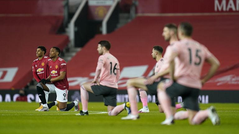 Footballers have continued to take a knee before kick-off in support of the fight against racial injustice