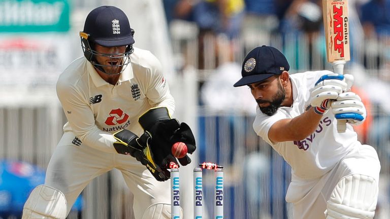 Kohli was bowled through the gate by Moeen before lunch on day one in Chennai (Pic credit - BCCI)