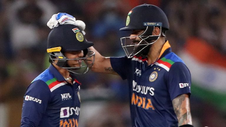 Virat Kohli and Ishan Kishan dominated England's bowlers as India levelled the T20I series