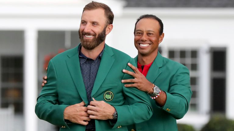 Dustin Johnson will bid to emulate the last man to successfully defend the Masters... Tiger Woods