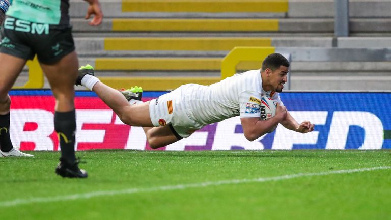 Catalans' Fouad Yaha scores a try