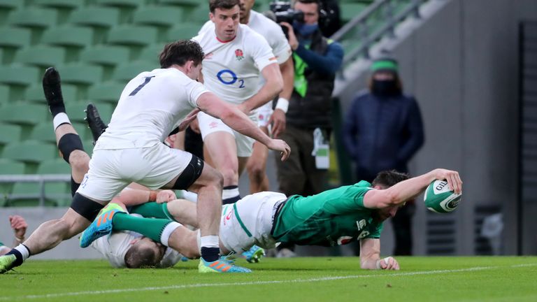 Jack Conan was among the try-scorers for Ireland