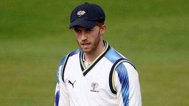 Yorkshire's Ben Coad will not bowl for the rest of the game against Glamorgan due to a pectoral injury