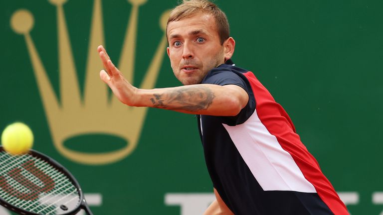 Dan Evans was held up by rain at the Monte Carlo Masters