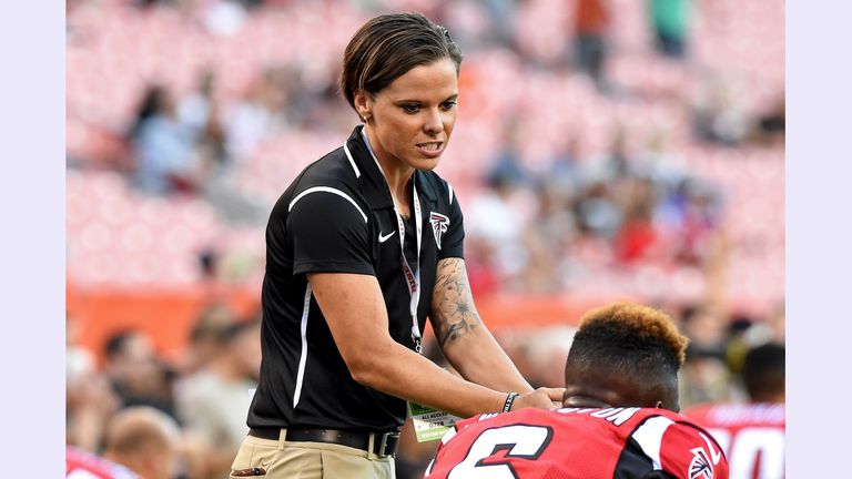 Sowers began her NFL career as a coaching intern with the Atlanta Falcons in 2016