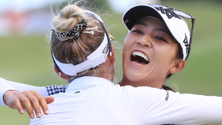 Lydia Ko was congratulated by Nelly Korda, who posted a one-under 71 on the final day