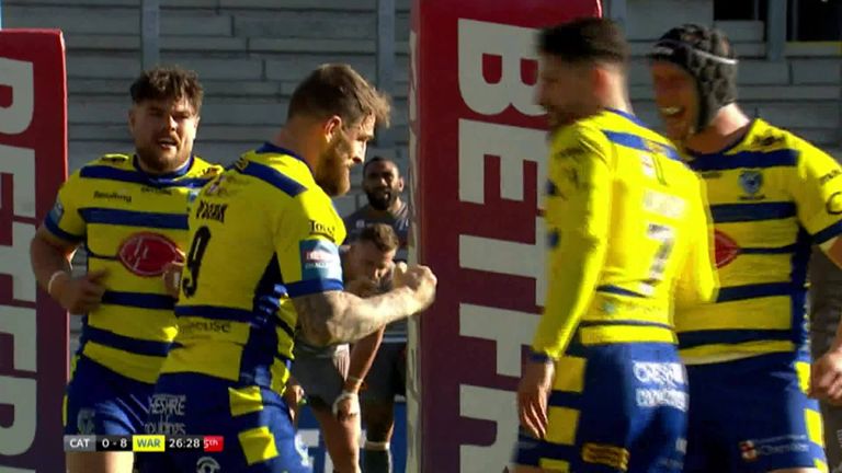 Highlights from the quarter-final Challenge Cup  clash between Catalans and Warrington