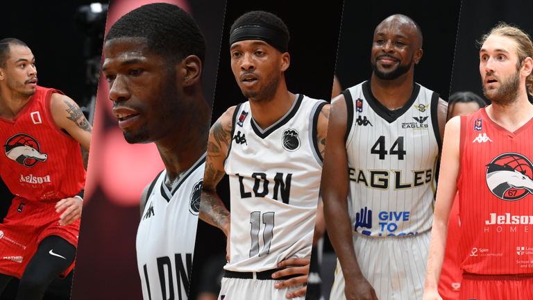 (Left to right) Geno Crandall, DeAndre Liggins, Dirk Williams, Rahmon Fletcher, Darien Nelson-Henry. Image: BBL