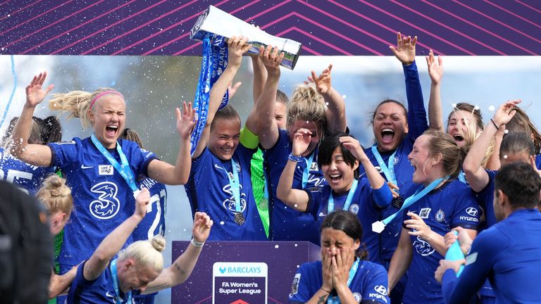 Chelsea won the FA Women's Super League in May 2021 as the pandemic restrictions were lifted