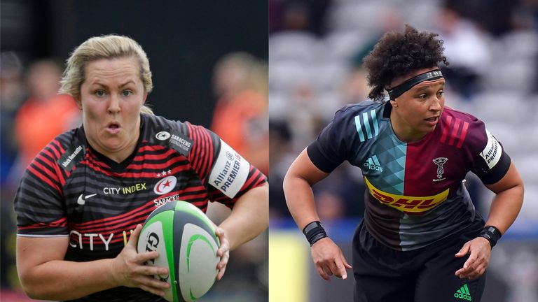 Marley Packer of Saracens and Shaunagh Brown&#160;of Harlequins