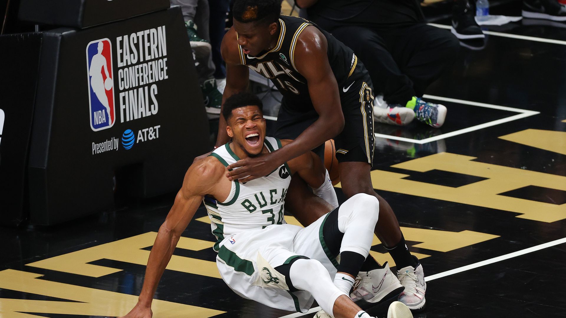 Giannis Antetokounmpo exits Game 4 with hyperextended left ...