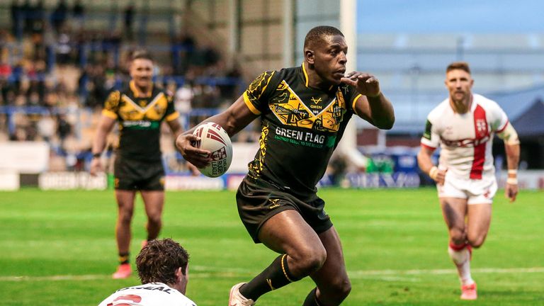 Jermaine McGillvary scored for the Combined Nations All Stars against England in last week's international - Can the Huddersfield winger work his way into World Cup reckoning?