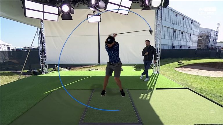 Nick Dougherty uses Sky Scope technology in The Open Zone to examine the key elements of Bryson DeChambeau's swing 