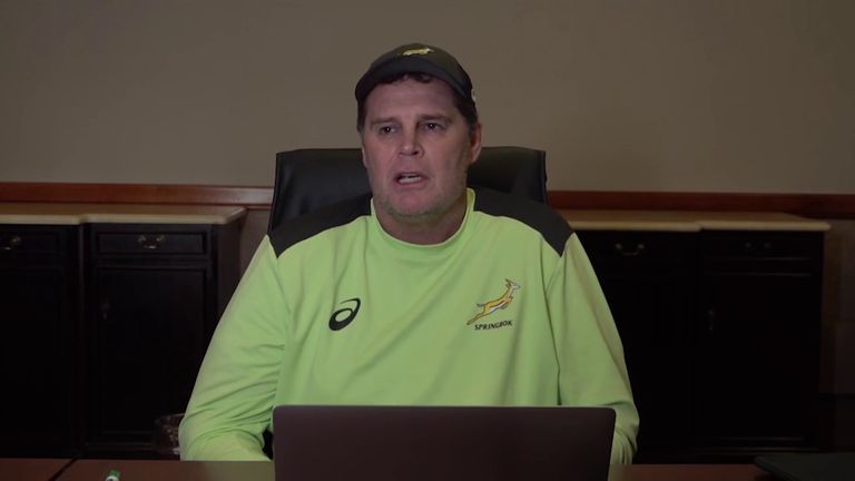 South Africa director of rugby Rassie Erasmus has released an hour-long video criticising the refereeing in the first Test. The sport's global governing body has been contacted for a response