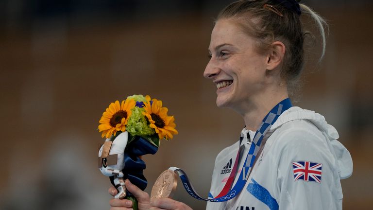 Bryony Page won a bronze medal for Team GB, her second successive Olympic medal