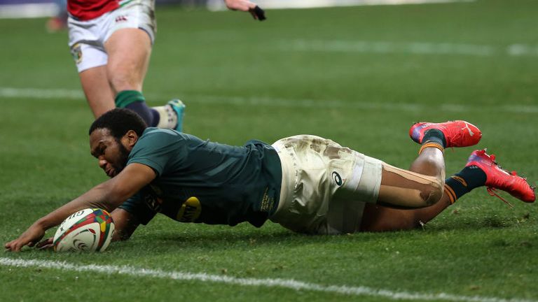 Lukhanyo Am scored one of two South Africa tries as the Springboks levelled their series vs the Lions